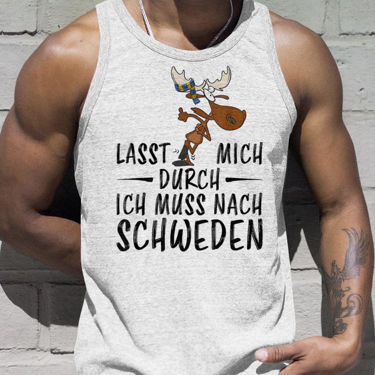 Lass Mich Durch Ich Muss Nach Sweden Blue Tank Top Geschenke für Ihn