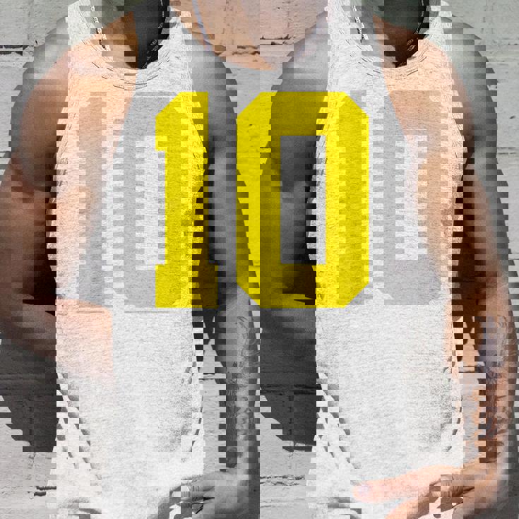 Maglia Sportiva Numero 10 Gialla Stampe Sul Retro Canotta Regalos para él