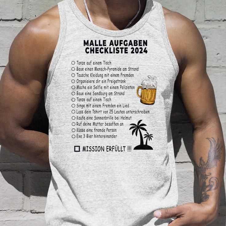 Mallorca 2024 Sauf Malle Ride Tasks Checklist Gray Tank Top Geschenke für Ihn