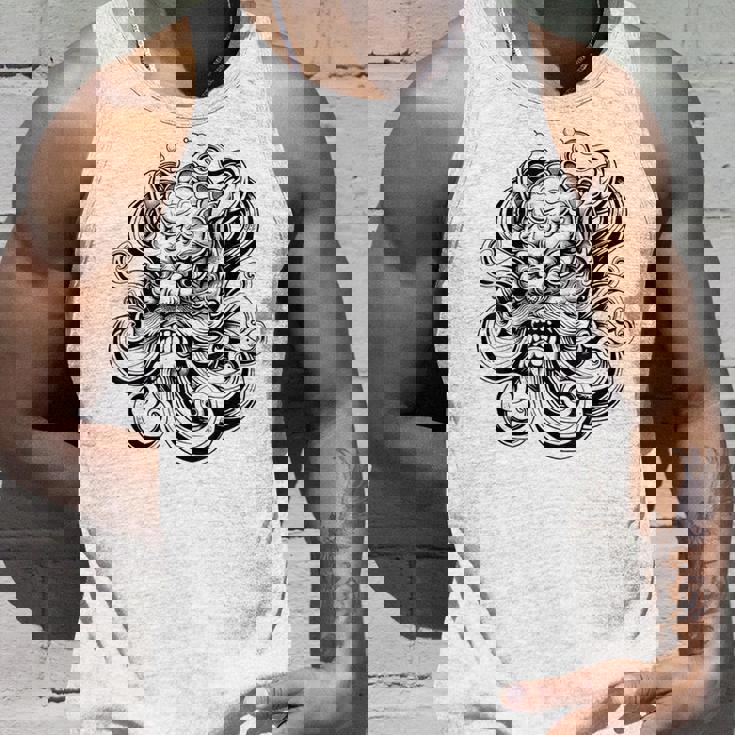 Máscara Japonesa Oni Mitología Japón Tatuaje Arte Dibujo Camiseta sin mangas Regalos para él