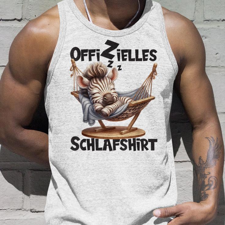 Offizielles Schlaf Zebra Mit Tier Lustig Tiermotiv Tank Top Geschenke für Ihn