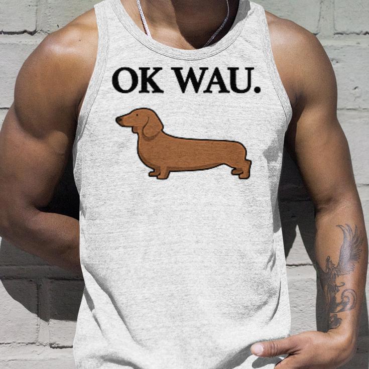 Ok Wau X Dackel Dachshund Dog Lovers Humour Fun Tank Top Geschenke für Ihn