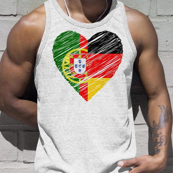 Portugal Germany Heart Germany Flag Portuguese Flag Heart Blue Tank Top Geschenke für Ihn