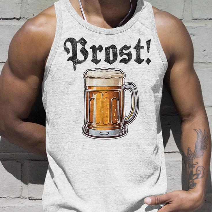 Prost Oktoberfest Bierfest Munich Lederhosen Gray Tank Top Geschenke für Ihn