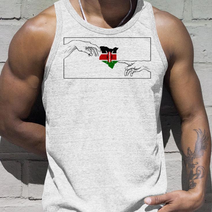 Silhouette Kenya Flag Michelangelo Hands Kenya Tank Top Geschenke für Ihn