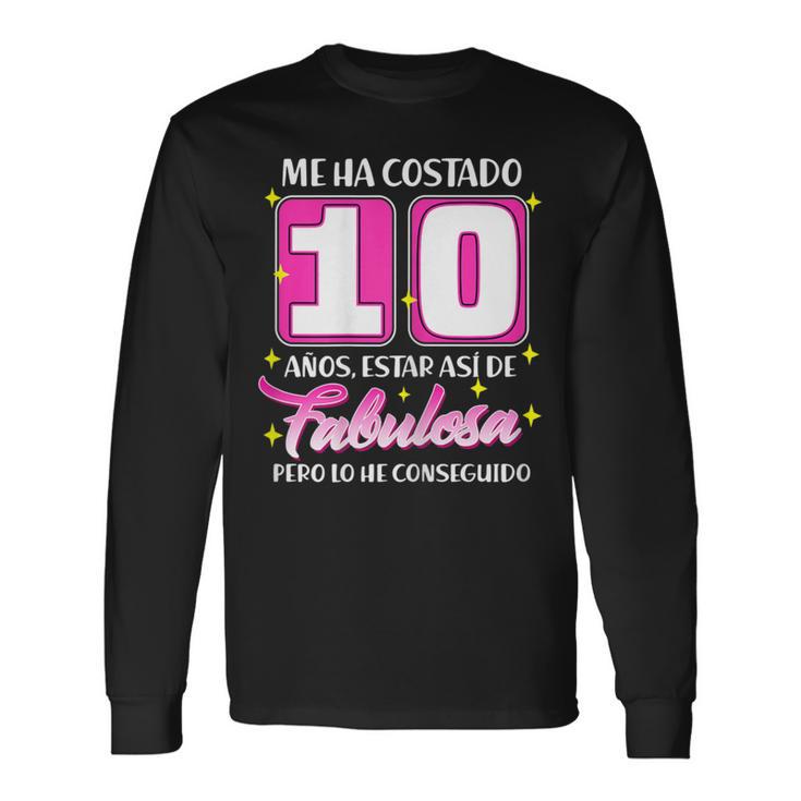 10 Años Fabulosa Cumpleaños 10 Camiseta de manga larga