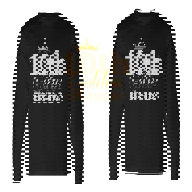 10Th Golden Birthday Age Crown 10 Year Old B-Day Men's T-shirt