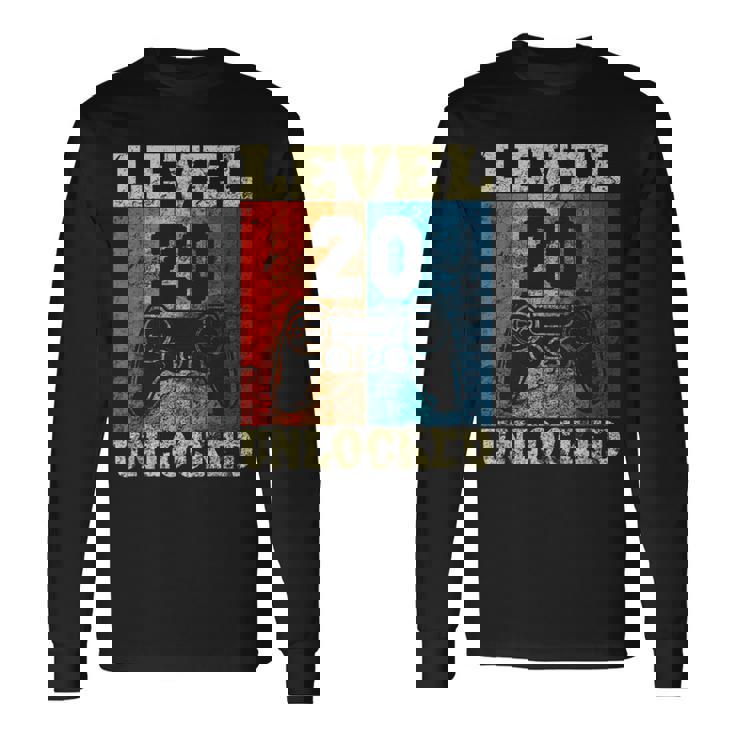 20 Cumpleaños Level Unlockedintage Para Jugadores Camiseta de manga larga Ideas de regalos