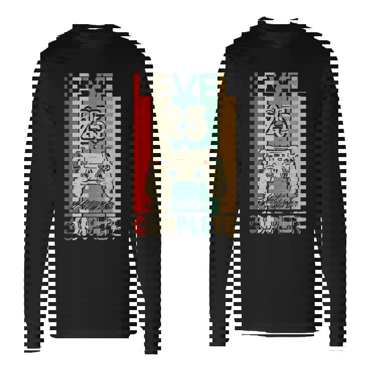 25° Compleanno Regalo Level 25 Complete Gamer Maglietta a maniche lunghe Ideas de regalos