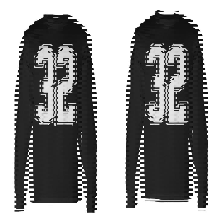 32 De Estilo Jersey Con Diseño De Contorno Blanco Número 32 Camiseta de manga larga