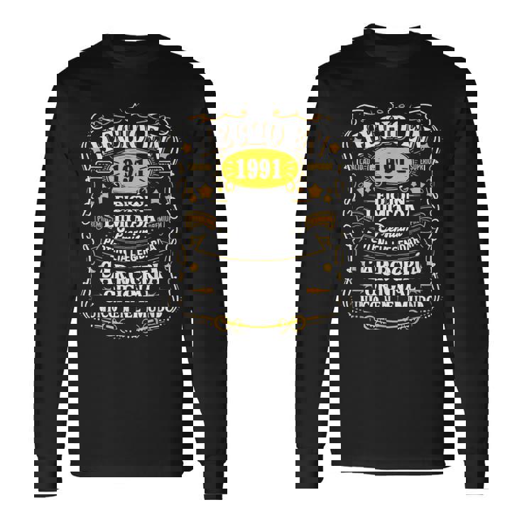 33 Cumpleaños Hombre 33 Años Hecho En 1991 Regalos Camiseta de manga larga