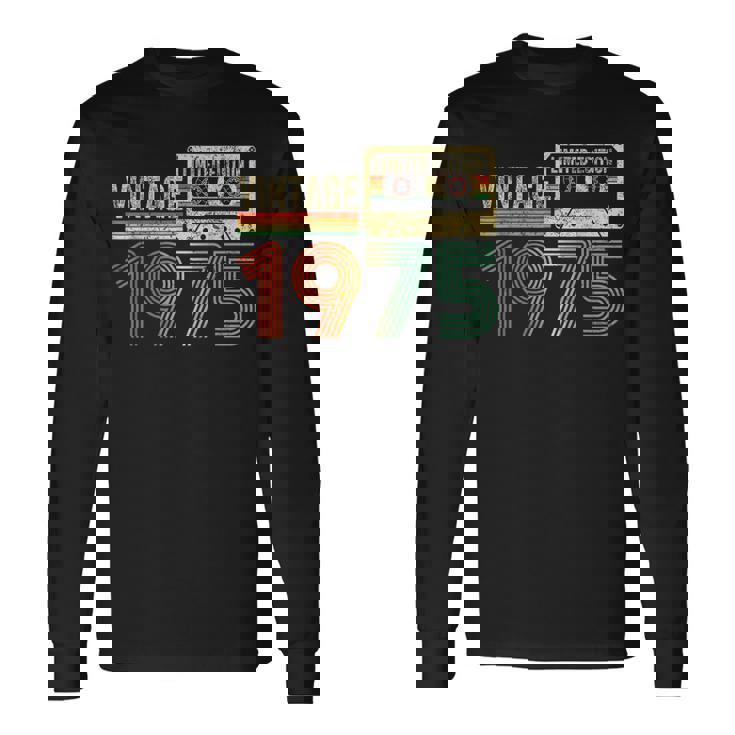 49 Year Old Vintage 1975 49Th Birthday Cassette Tape Long Sleeve T-Shirt Gifts ideas