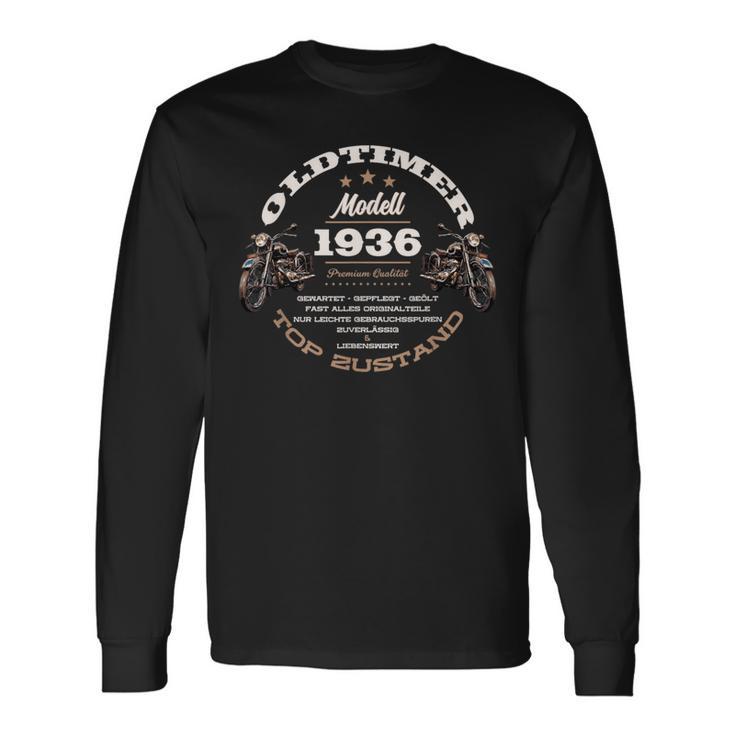 88 Geburtstag Mann Frau Motorrad Motorradfahrer Biker 1936 Langarmshirts Geschenkideen