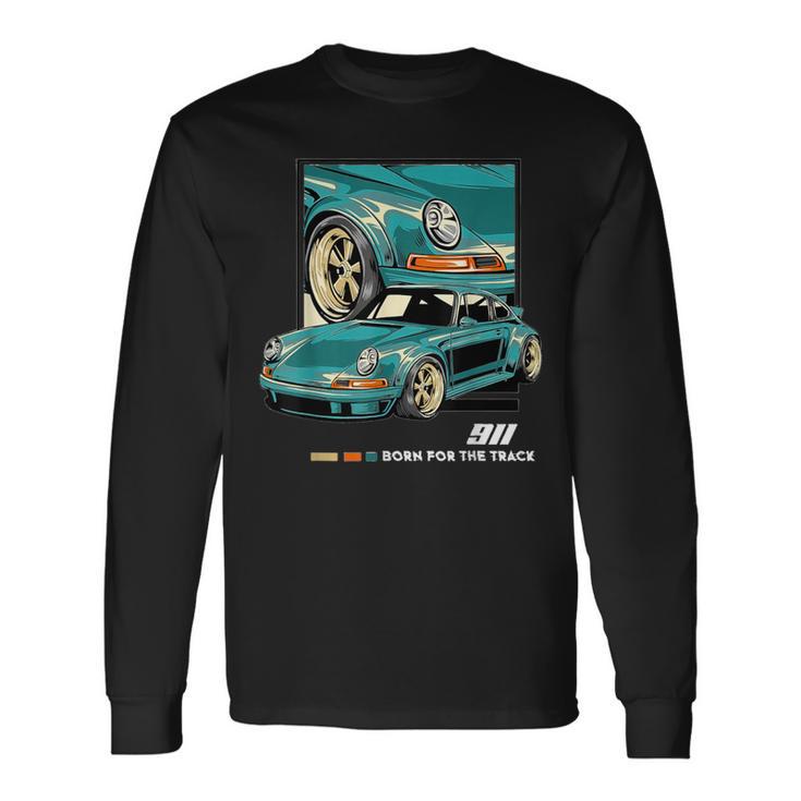 911 Gt3 Rs Silhouette Oldtimer Retrointage Car Langarmshirts Geschenkideen