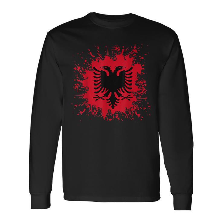 Albania Flag Shqiperi Albanian Flag Shqiperia Langarmshirts Geschenkideen