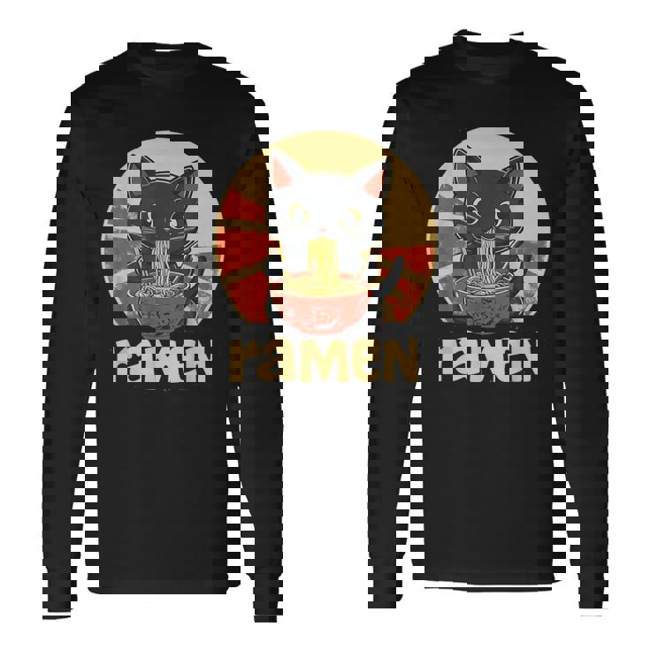 Anime Cat Ramen Kawaii Japanese Cat Kawaii Manga Long Sleeve T-Shirt Gifts ideas