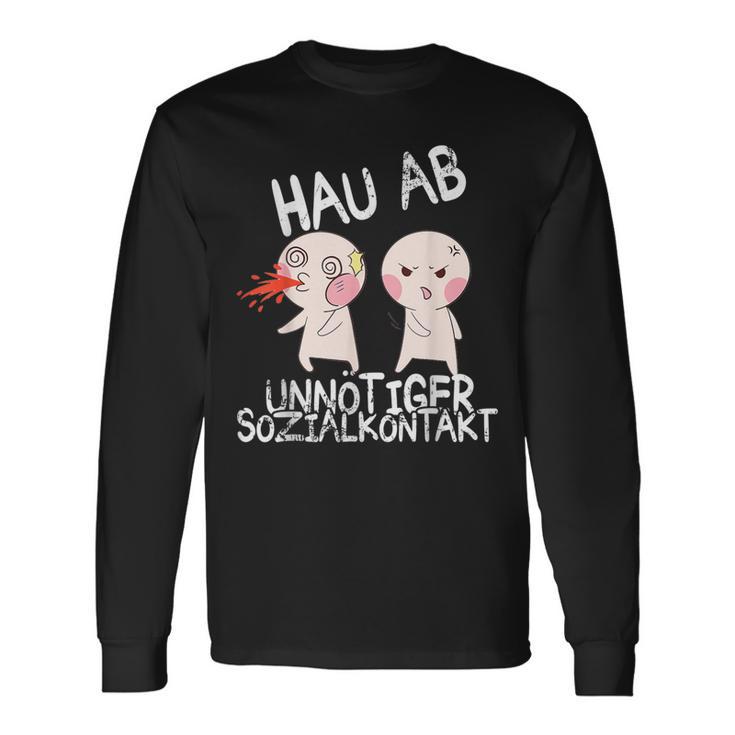 Anime Style Hau Ab Unnötiger Sozialkontakt Langarmshirts Geschenkideen