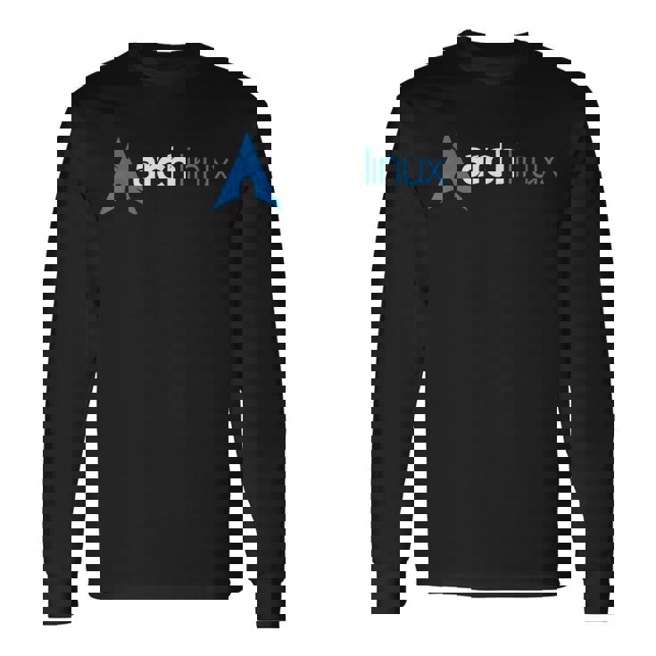 Arch Linux Lover Tagline Light E Logo Blu Maglietta a maniche lunghe