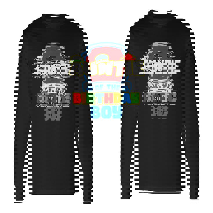 Auntie Of The Birthday Boy Dog Family Matching Long Sleeve T-Shirt