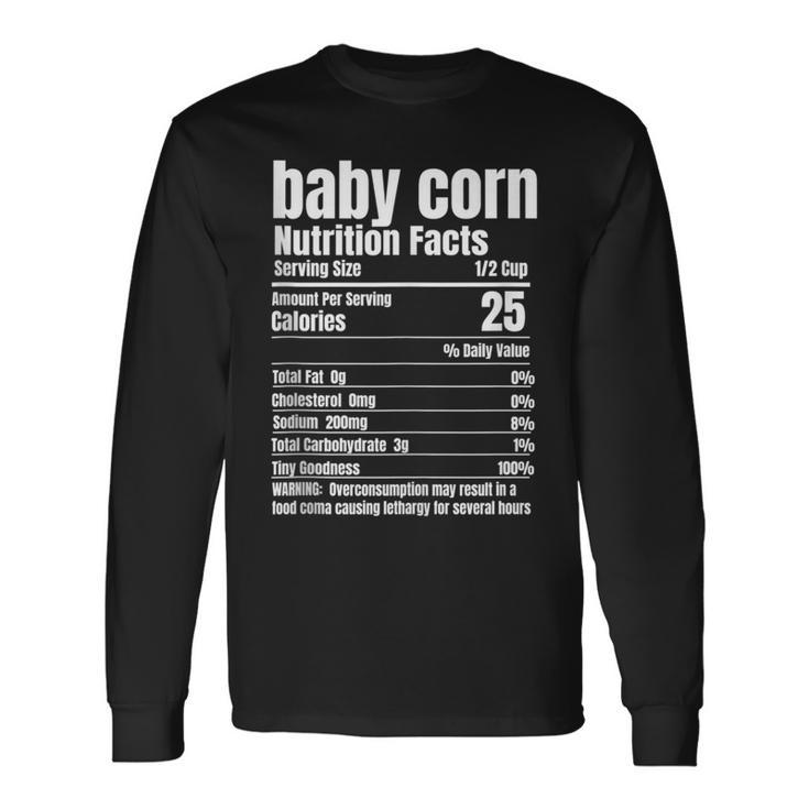 Baby Corn Nutrition Facts Thanksgiving Christmas Food Tank Top Long Sleeve T-Shirt