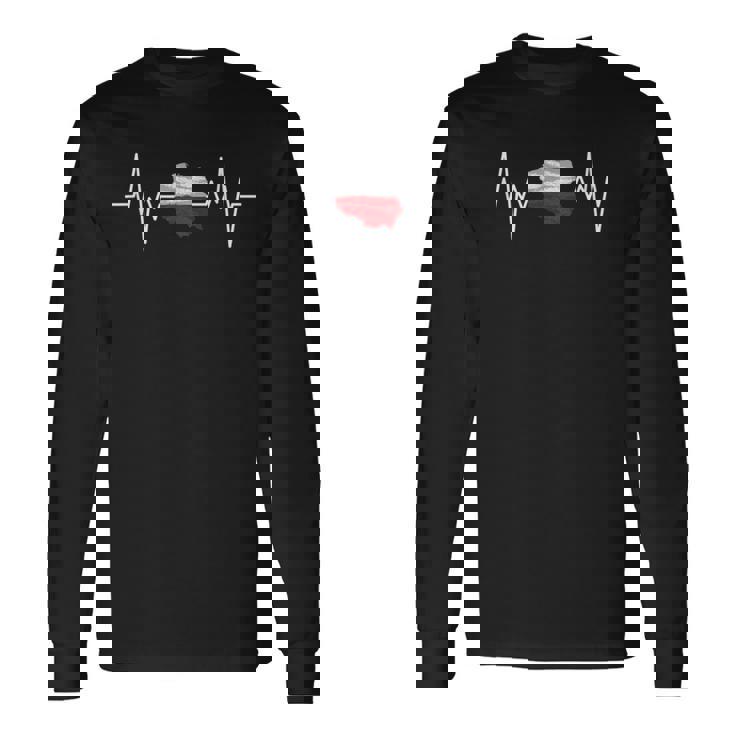 Bandera Polaca Heartbeat Polonia Polonia Polonia Camiseta de manga larga Ideas de regalos