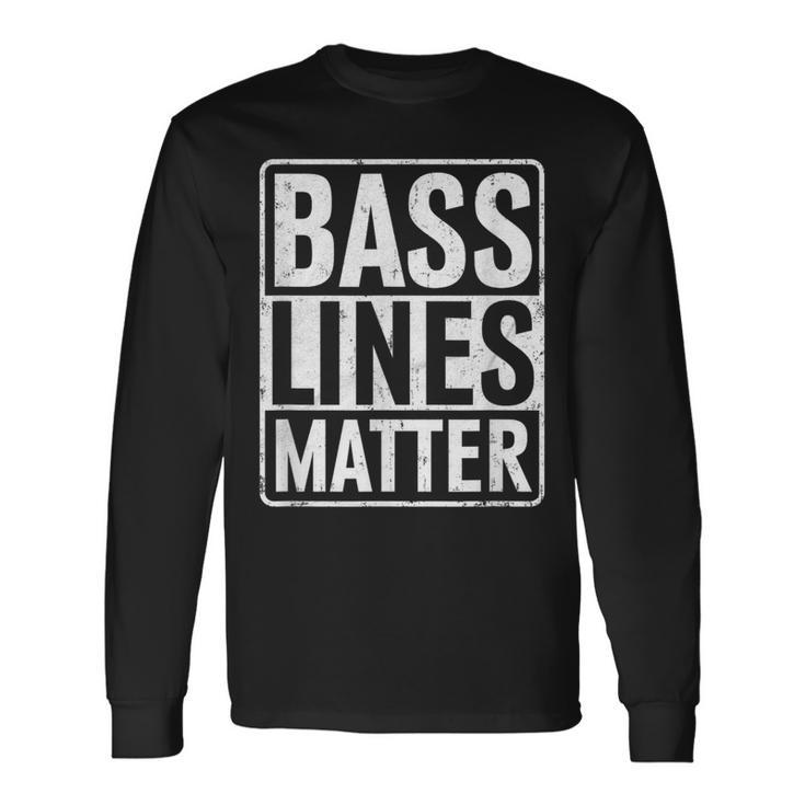 Bass Lines Matte Bass Guitar Bassist Edm Music Fan Langarmshirts Geschenkideen