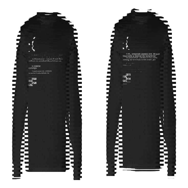 Bluescreen Codice Di Errore Computer Programmatore Divertente Maglietta a maniche lunghe