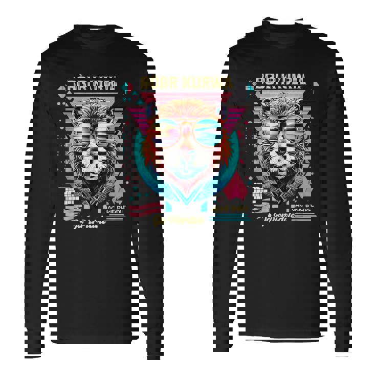 Bobr Kurwa Synthwave 80'S Sì Pierdole Bober Bòbr Maglietta a maniche lunghe