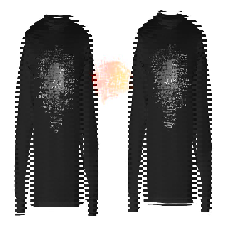 Bombilla Texto Arte Dibujo Gráfico Motivo Camiseta de manga larga