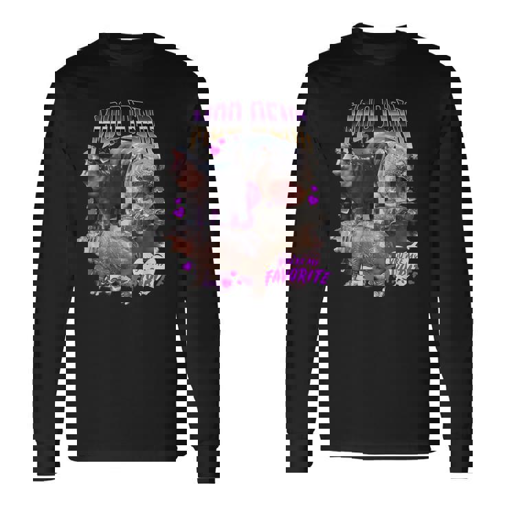 Bootleg Moo Deng Lovers Meme Moo-Deng Baby Ippopotamo Pigmeo Maglietta a maniche lunghe