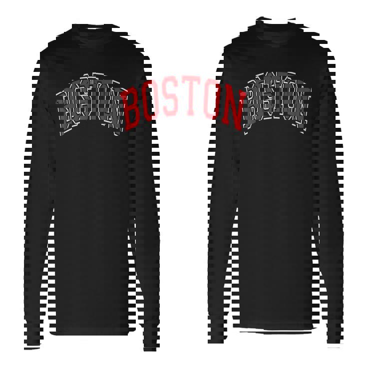 Boston Arched Text Maglietta a maniche lunghe