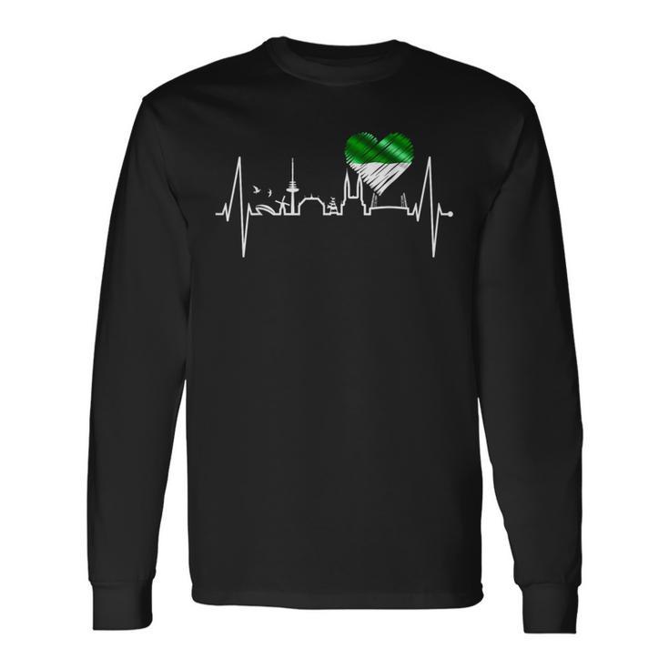 Bremen Skyline Bremer Herzschlag Fan Herz Ich Liebe Bremen Langarmshirts Geschenkideen