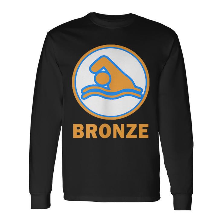 Bronze Prüfung Bestanden Swimming Badge Bronze Swimmer S Langarmshirts Geschenkideen