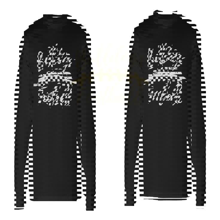 Bulldogs Football School Spirit Team Mascot Game Day Night Long Sleeve T-Shirt
