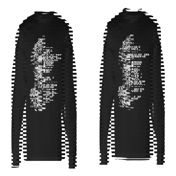 Camicia Marco Aurelio Stoico Filosofo Motivazionale Citazione Maglietta a maniche lunghe