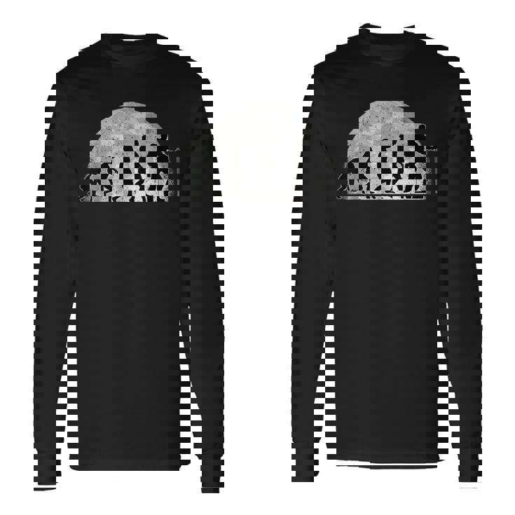 Caminante Evolución Luna Montaña Caminata Escalada De Roca Camiseta de manga larga