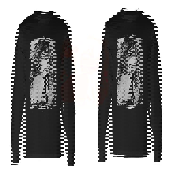 Camisa De Anime Gótica Creepy Horror Anime Manga Japonés Camiseta de manga larga