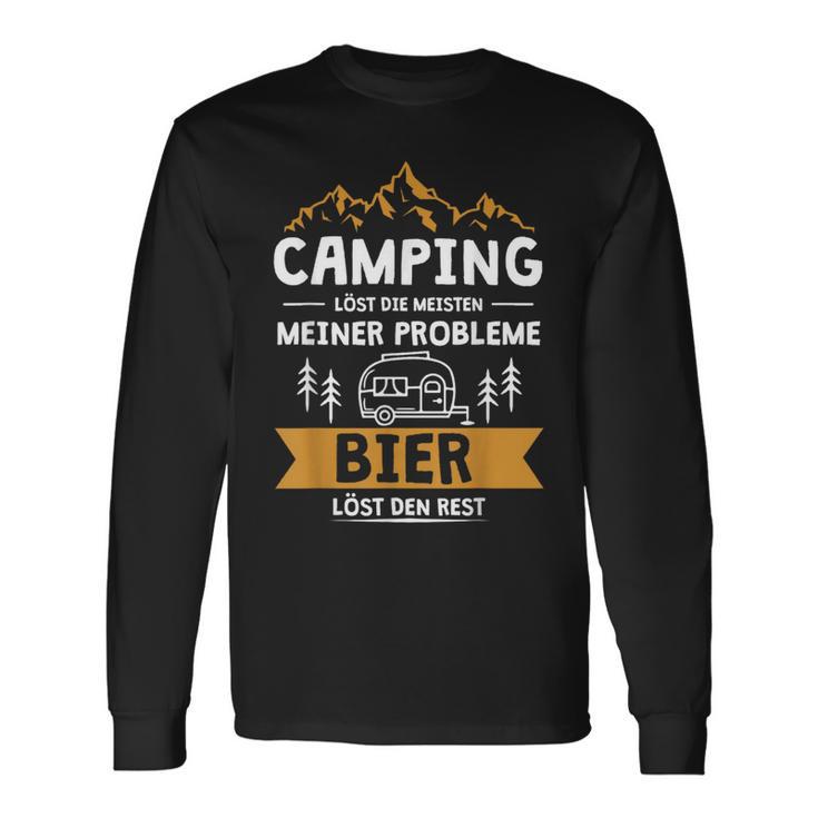 Camping Solves Die Meisten Meiner Probleme Bier Solves Den Rest Langarmshirts Geschenkideen