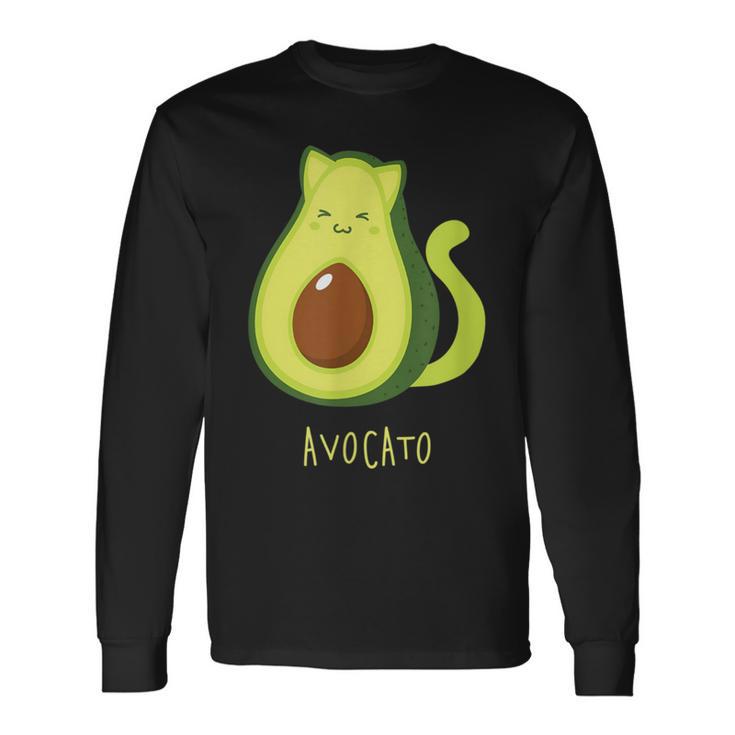 Cat Avocado Avocato Animal Puns Langarmshirts Geschenkideen