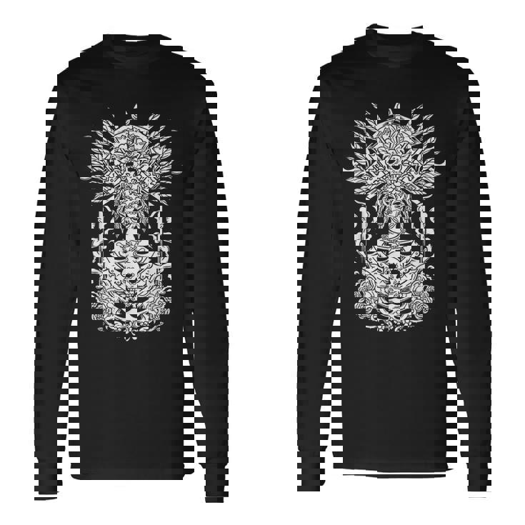 Catrina Blanche Dia De Los Muertos T-shirt à manches longues