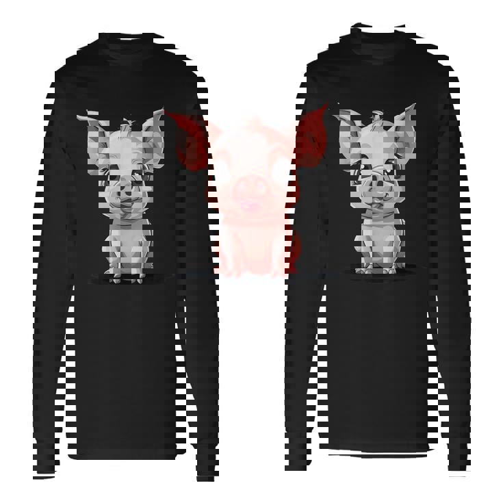 Cerdo Lindo Cerdo De La Suerte Niños Cerdito Camiseta de manga larga