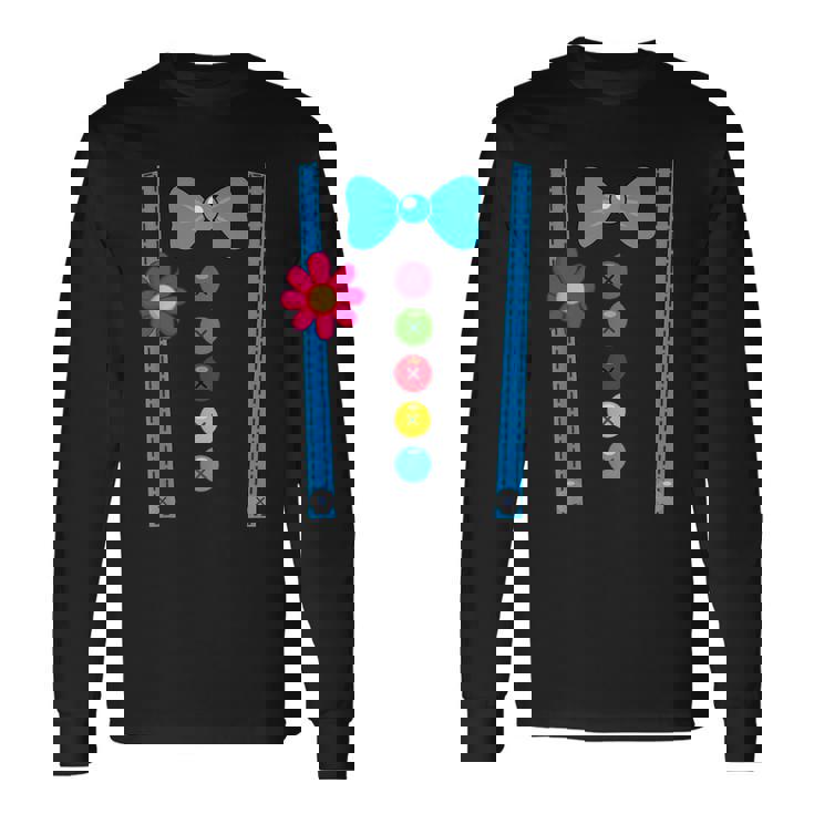 Clown Costume Travestimento Pagliaccio Carnevale Uomo Donna Maglietta a maniche lunghe