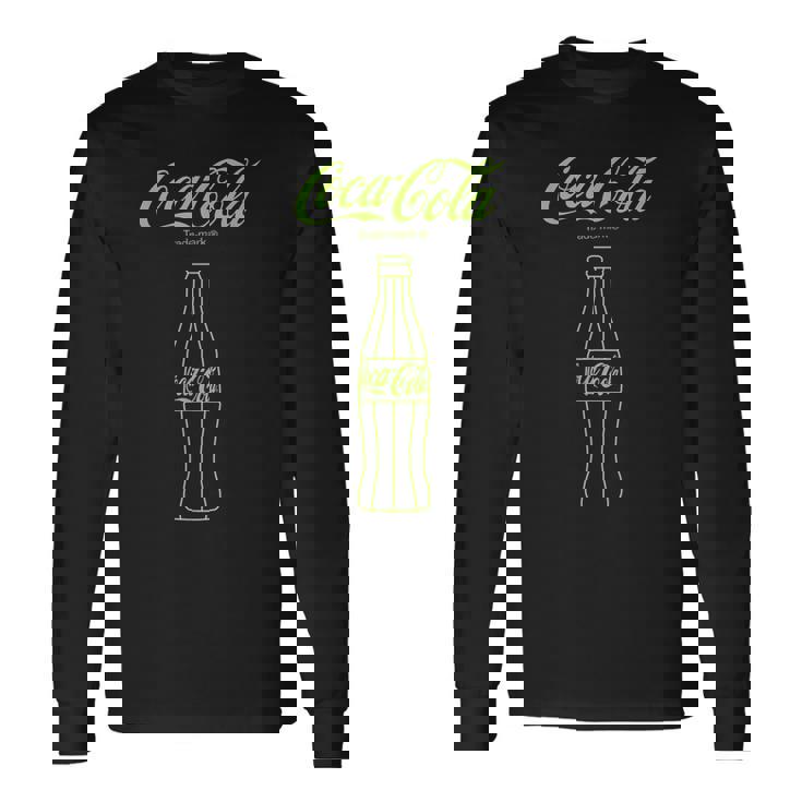 Coca-Cola Classic Glass Bottle Of Coke Neon Big Chest Poster Maglietta a maniche lunghe