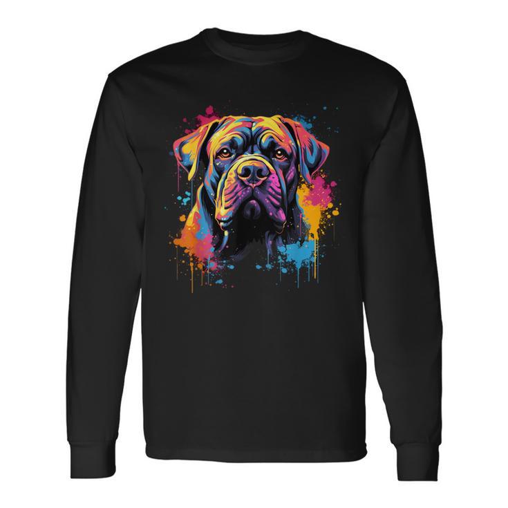 Colourful Cane Corso Dog Langarmshirts Geschenkideen