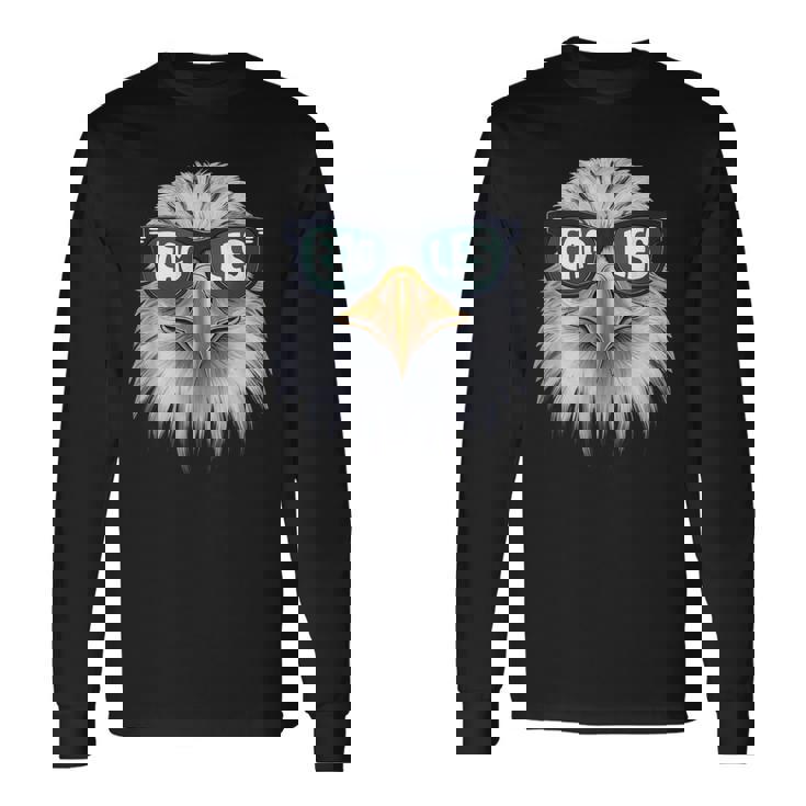 Cool Face Eagles With Sunglasses Vintage Eagles Flying Bird Long Sleeve T-Shirt