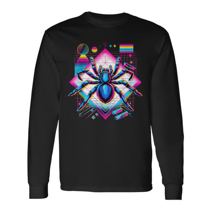 Cool Spider 80S Retrowave 90S Vaporwave Spider Long Sleeve T-Shirt