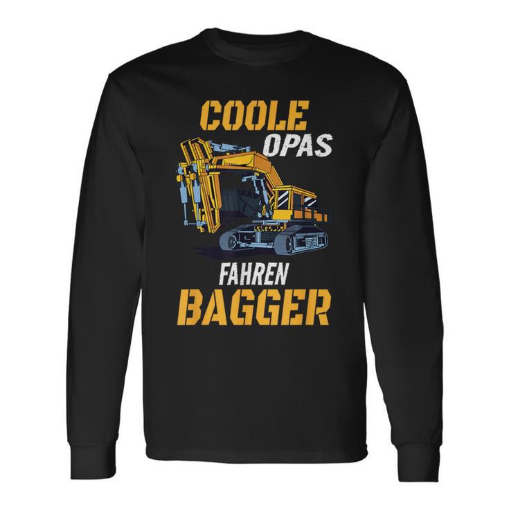 Coole Opas Fahren Bagger Digger Driver Grandpa Langarmshirts Geschenkideen