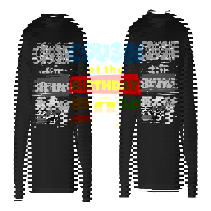 Cousin Of The Birthday Boy Cowboy Family Party Decorations Long Sleeve T-Shirt