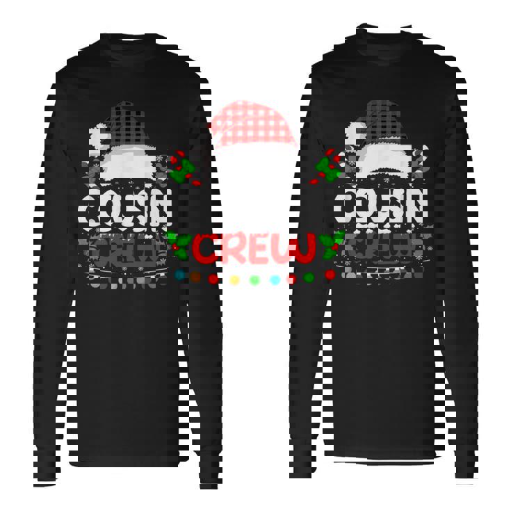 Cousin Crew Buffalo Plaid Xmas Pajamas Christmas Lights Long Sleeve T-Shirt Gifts ideas