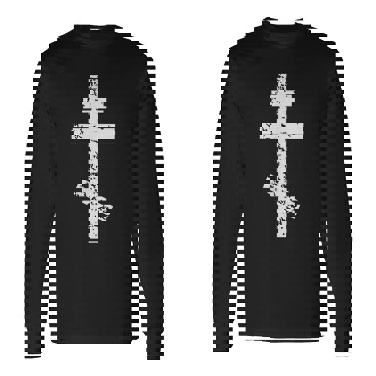 Croix Russe Grecque Byzantine Orthodoxe T-shirt à manches longues